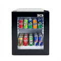HCB® - Professionele Horeca Minibar koeling - 32L - Mini Koelkast met glazen deur - Kleine drankenkoelkast - D - Zwart - Flessenkoelkast - Bier koelkast - tafelmodel - 45.2x38.5x48.6 cm (DxBxH) - 11 kg - Frigo - 9967