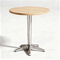 Ronde tafel met houten bovenblad en aluminium voet 75 x 75 x 75cm