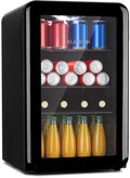 Klarstein PopLife Drankenkoeler - Minibar, retro Koelkast, 0-10°C, slechts 39 dB, 70 L, milieuvriendelijk, dubbelwandige deur, retro design, zwart - Drankkoelkast - voor Bar - Verstelbaar - Beverage Cooler - Flessenkoelkast