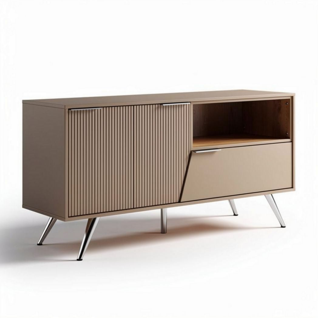 TV meubel met opbergruimte en glanzende afwerking 120 x 40 x 60cm