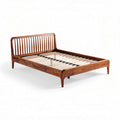 Houten bed met lattenbodem en rugleuning in walnotenkleur 200 x 160 x 30cm