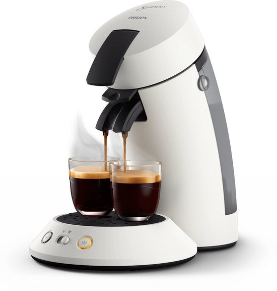 Philips Senseo Original Plus Koffiepadmachine CSA210/10 - Keuze uit 1 of 2 Kopjes - Instelbare Intensiteit - Automatische Uitschakeling - Wit(Wit)