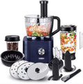 Merkloos / Sans marque Keukenmachine - Alles in 1 keukenmachine - Multifunctionele keukenmachine - Vleesmolen - Garde - Kneder - Shredder - Sinaasappelpers - Hakselaar - Blender - 1100W - Donkergrijs