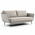 Hedendaagse bank in lichtgrijs stof met metalen poten 180 x 85 x 75cm