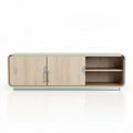 moderne tv kast van licht hout 150 x 40 x 50cm met open vakken