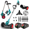 Yofidra Accu Bosmaaier - 4-in-1 Kantenmaaier - 150 mm Grastrimmer - Opvouwbaar - Draadloos  Elektrisch Grasmaaier - Incl. 2 Accu ‘s - voor gazon, struiken en onkruid.