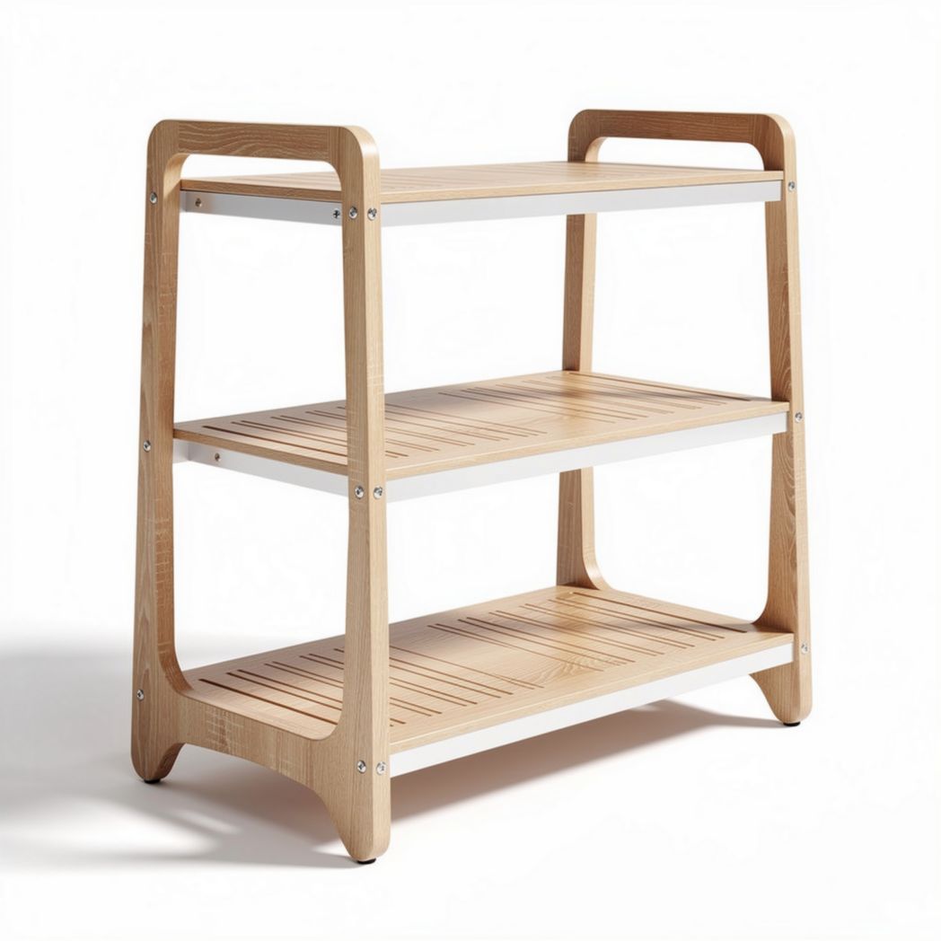 Houten open rek met drie planken voor opslag 80 x 30 x 90cm