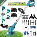 Bravix Bosmaaier - Grastrimmer - Bosmaaiers - Bosmaaier accu - MET 2 ACCU'S EN LADER - 3 Verschillende snijbladen - Gehele set - Grasmaaier - Draagbare Elektrisch Grasmaaiers - 15cm maaibreedte - Zwart, voor Tuin