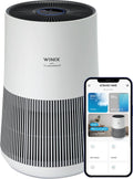 Winix T500 Wifi - Slimme Luchtreiniger met vervangbaar 3-in-1 Hepa filter + PlasmaWave Technologie - cadr 250m³ p/u en tot 50m² - Getest en Gecertificeerd op Hooikoorts, Allergie en Fijnstof - Winix Smart App, Google Assistant, Amazon Alexa(Wit， Grijs)